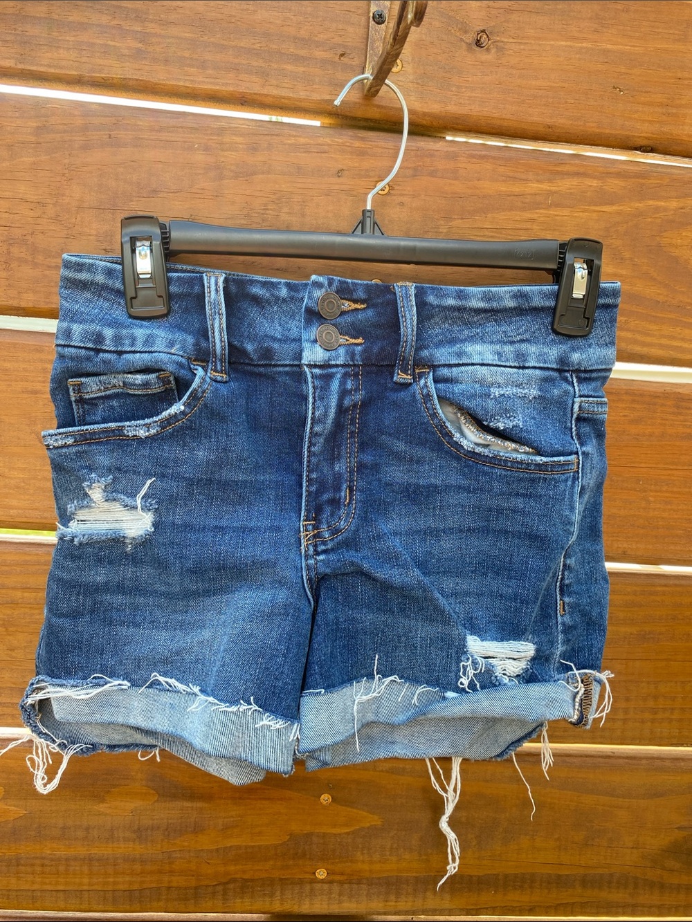 Flying Monkey distressed cuffed shorts